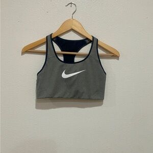 Nike Gray and Black Dri-FIT Sports Bra